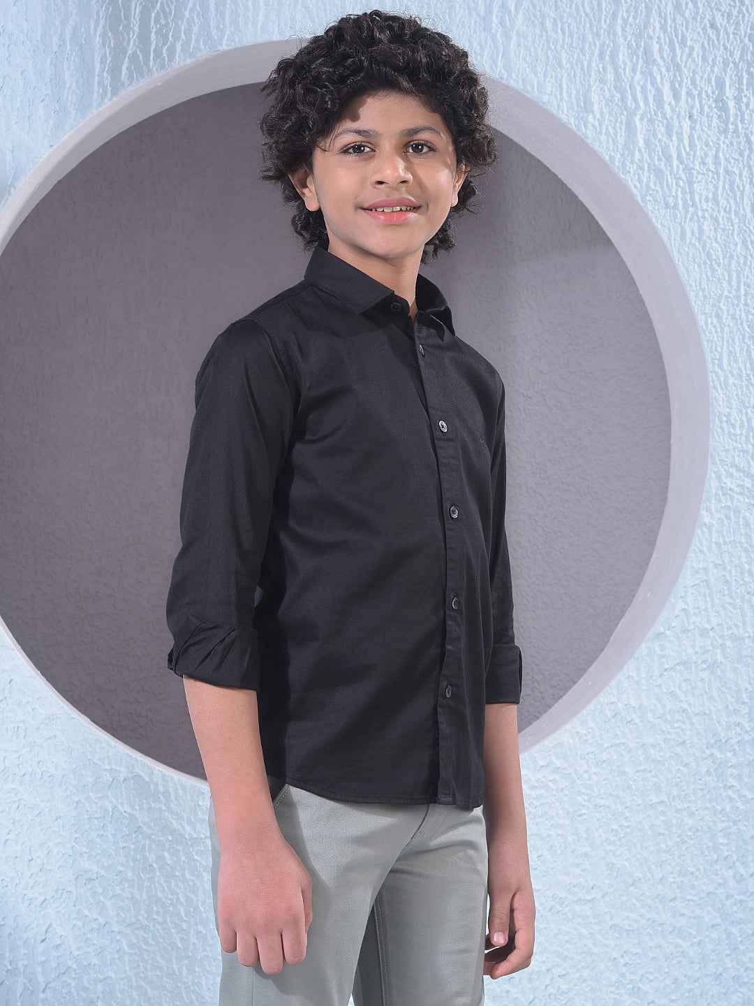 Jet Black Casual Shirt