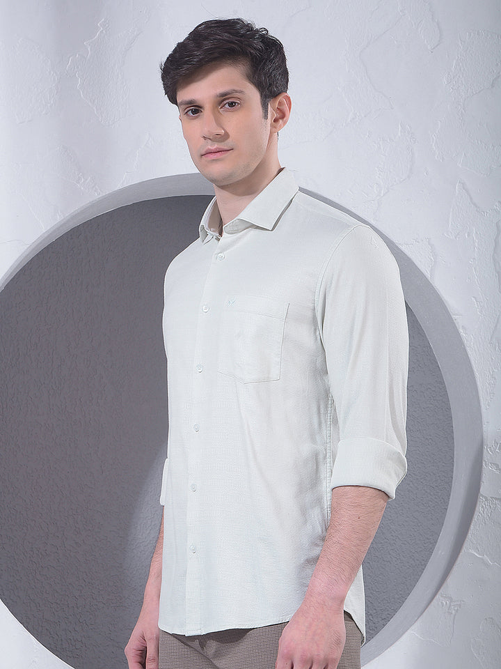 Textured Green Jacquard Shirt