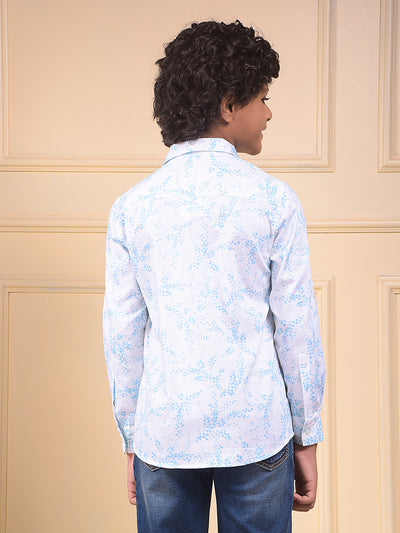 Blue Floral Print Shirt