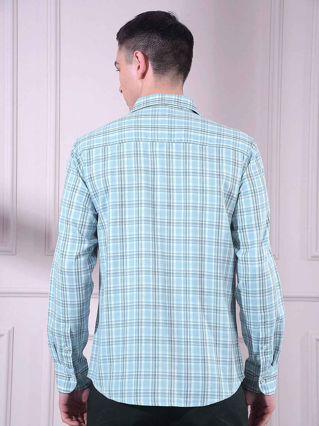 Green Checked 100% Cotton Shirt