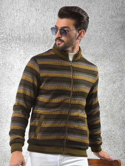 Green Jacquard Reversible Jacket