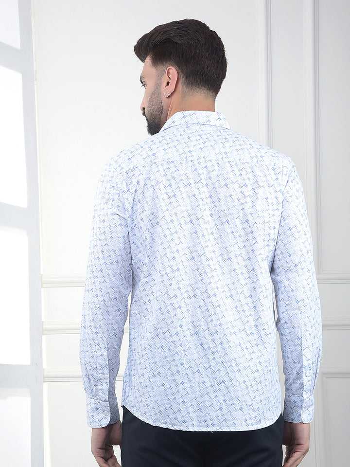 Royal Blue Printed Shirt