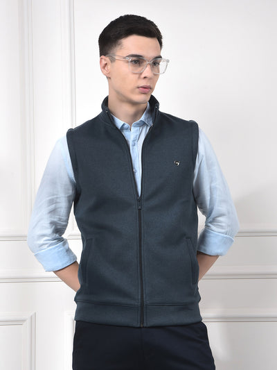 Gritty Blue Sleeveless Sweatshirt