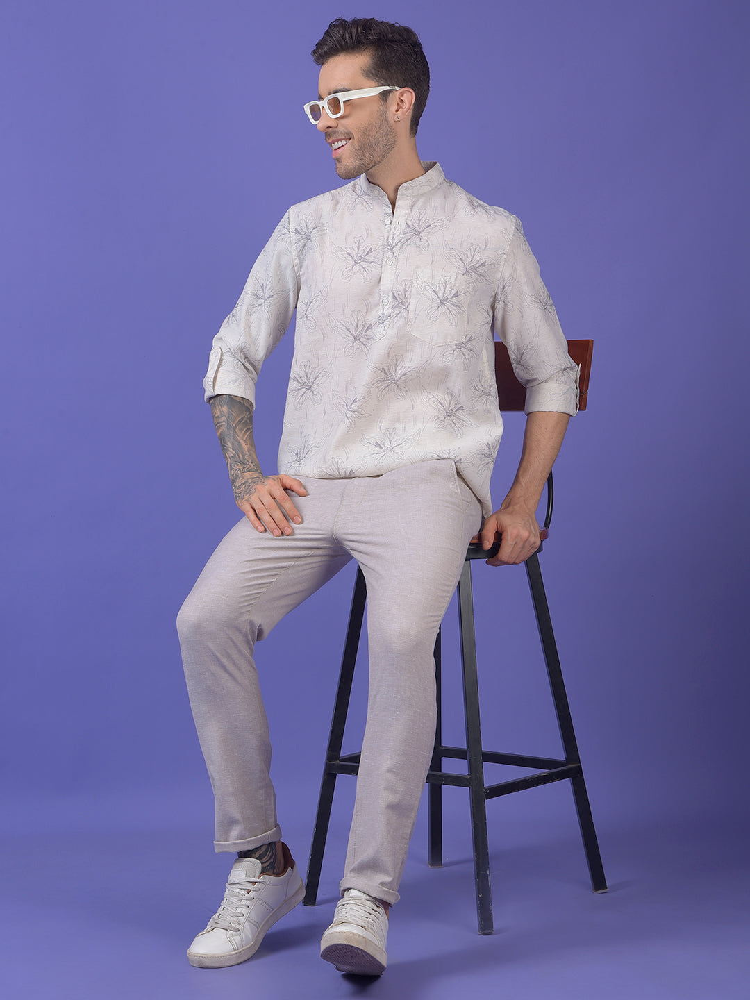 Grey 100% Cotton Trousers