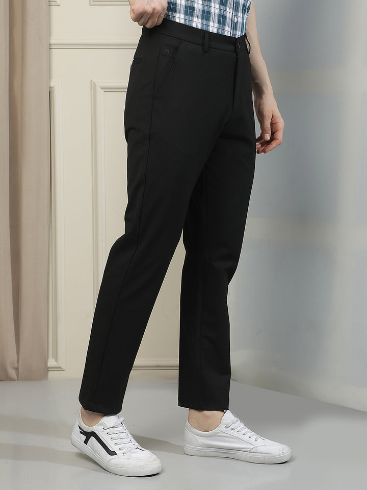 Relaxed Raven Black Chino Trousers