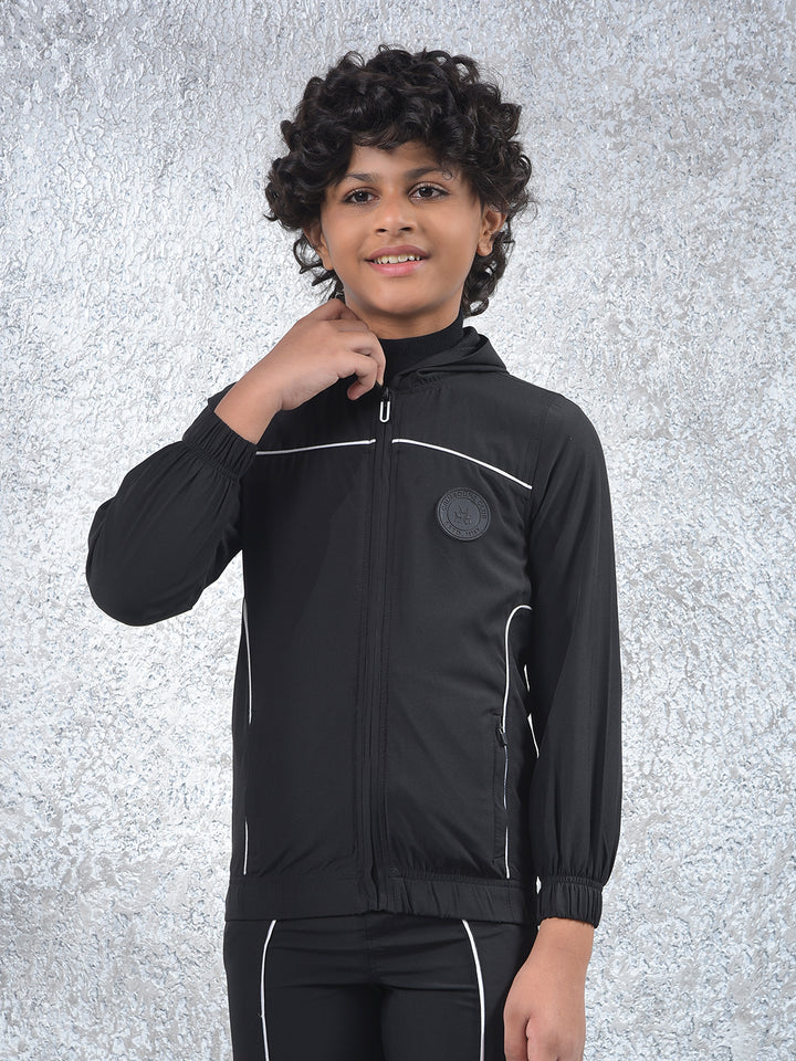 Black Hooded Neck Sweatshirt