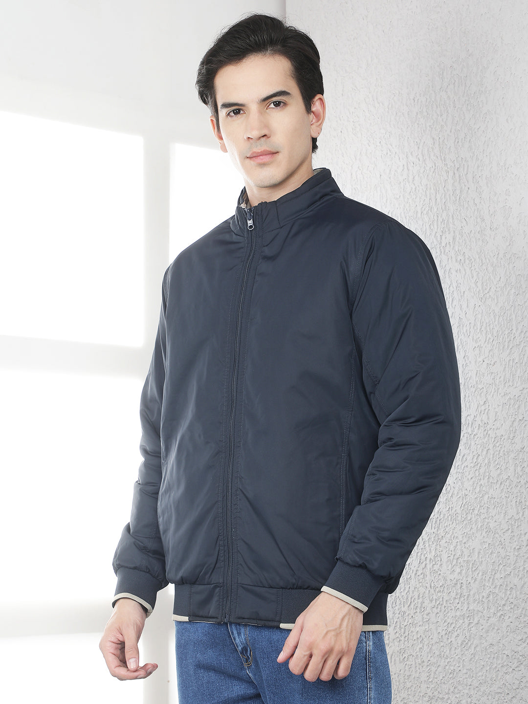Navy Blue Padded Reversible Jacket