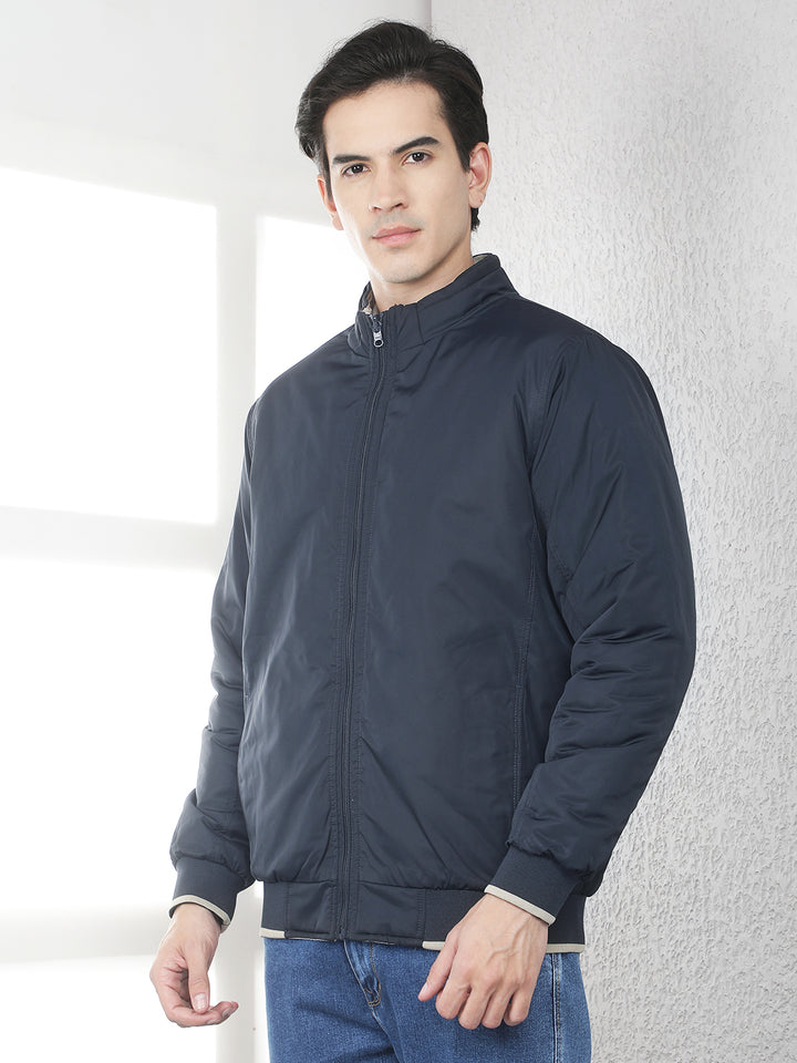 Navy Blue Padded Reversible Jacket