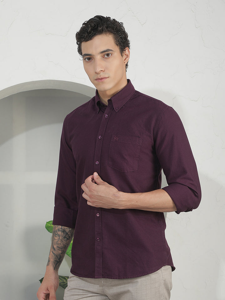 Wine 100% Cotton Shirt