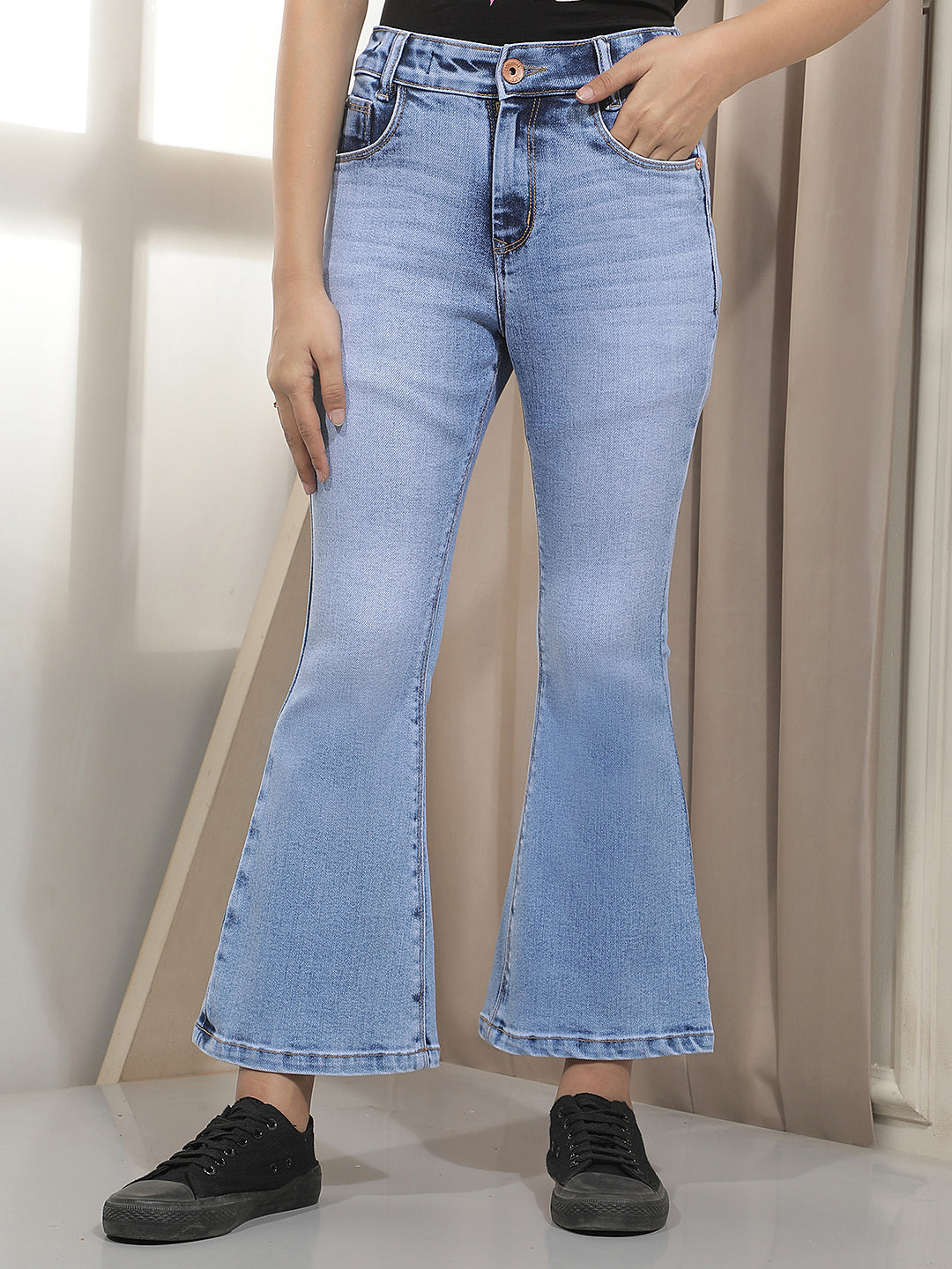 Modern Cobalt Blue Bootcut Jeans