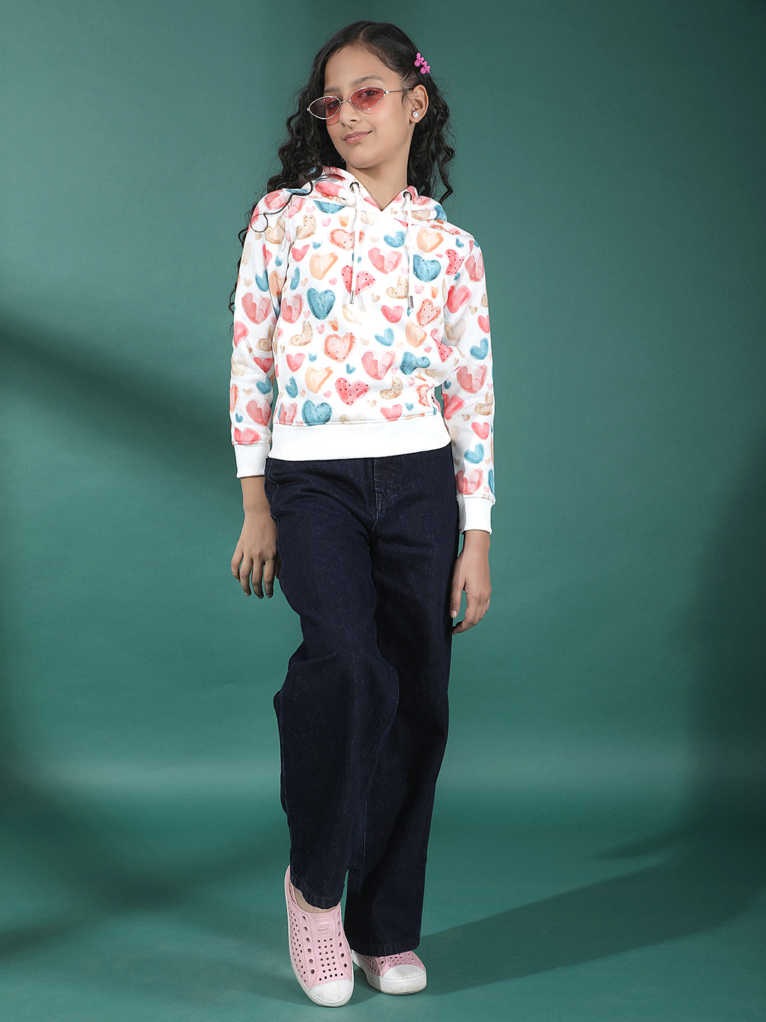 Blue 100% Cotton Wide Leg Jeans