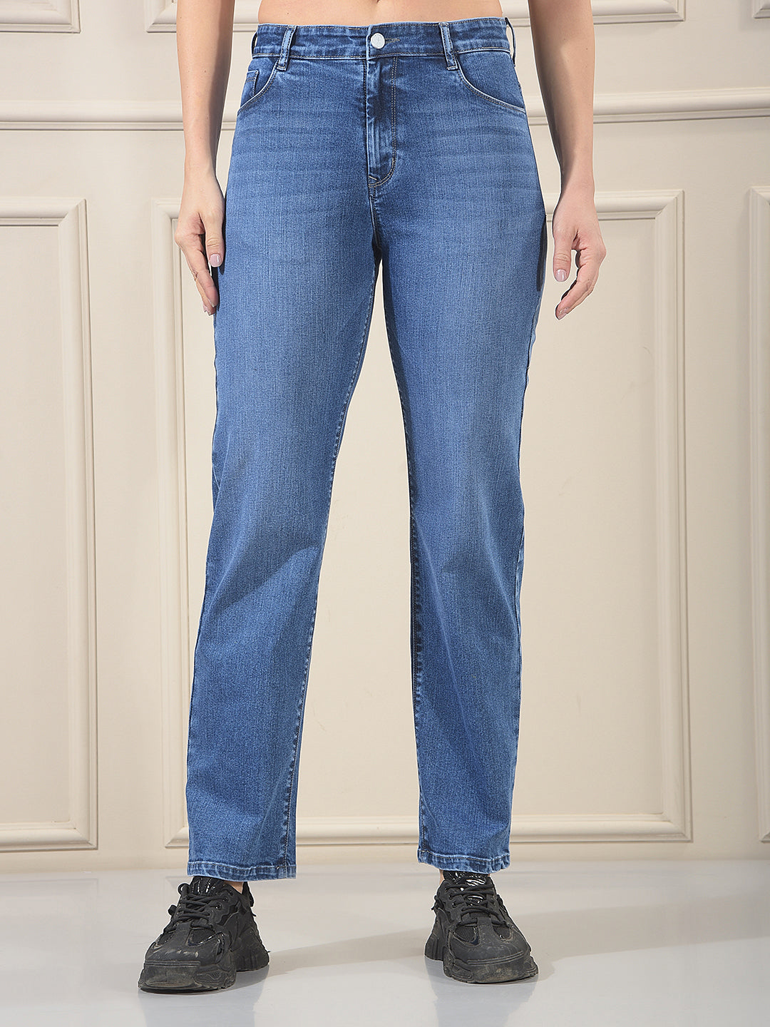 Luxe Azure Blue Straight Jeans