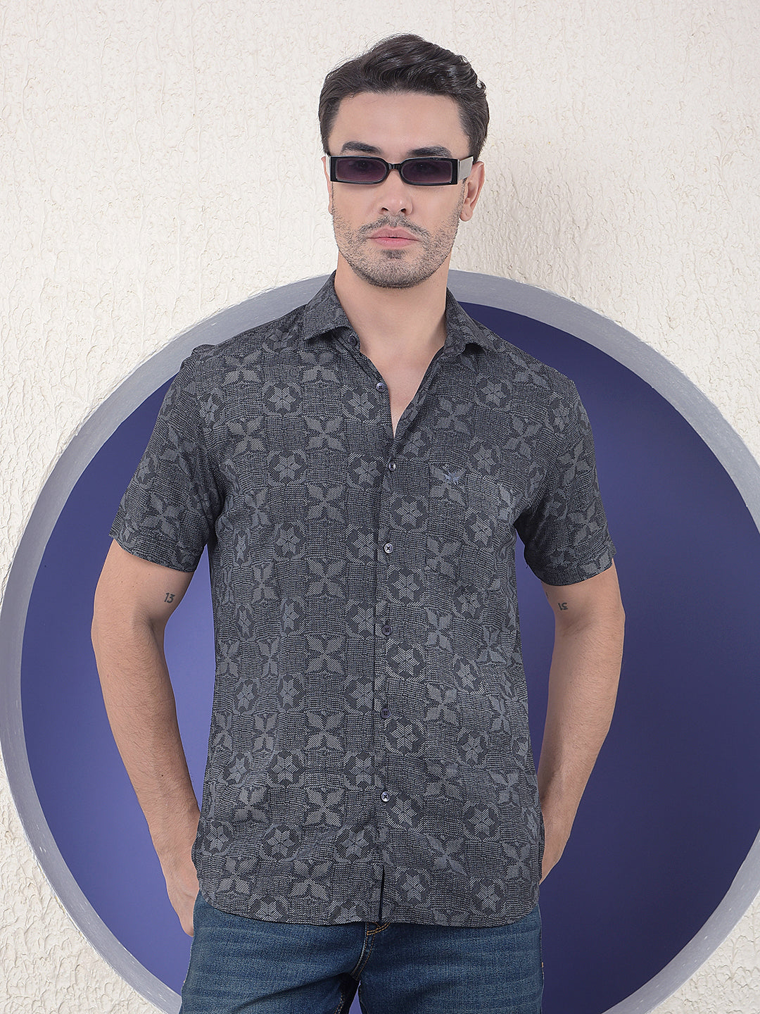 Shadow Mosaic Black Printed Shirt