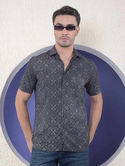 Shadow Mosaic Black Printed Shirt