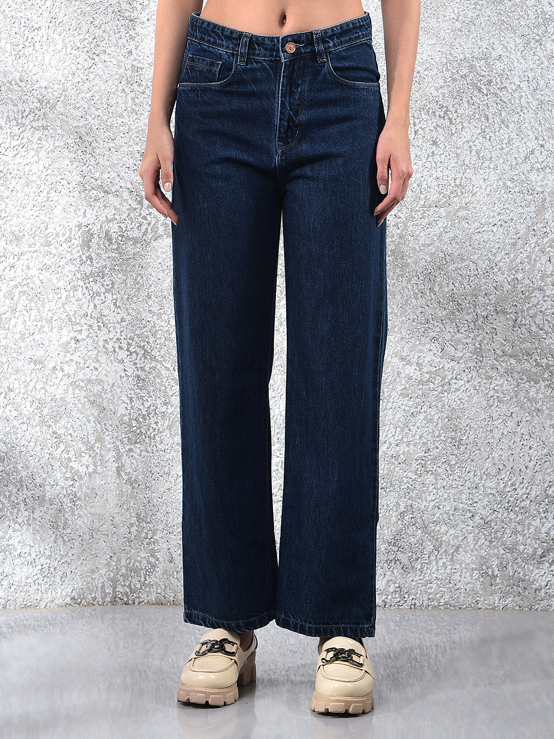 Blue Wide Leg 100% Cotton Jeans