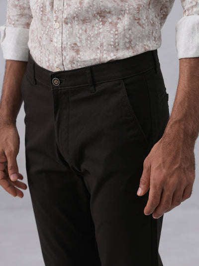 Minimal Style Black Straight Trousers