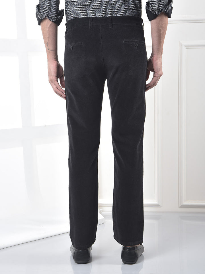 Black Straight Corduroy Trousers