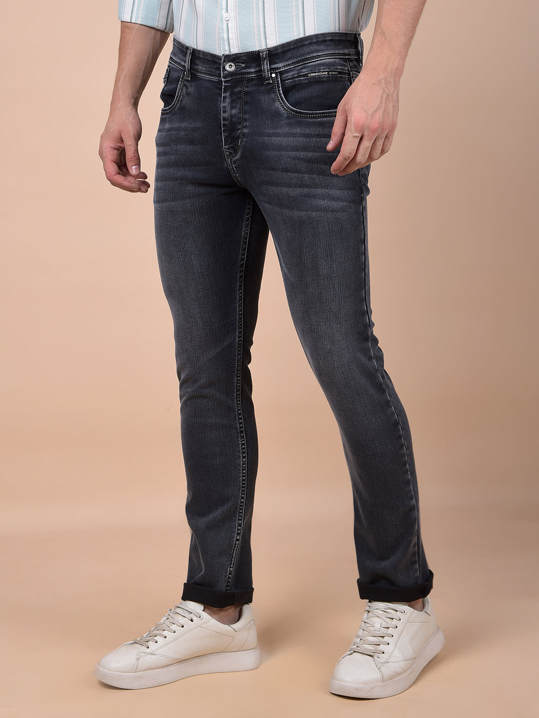 Classic Grey Comfort Fit Straight Jeans