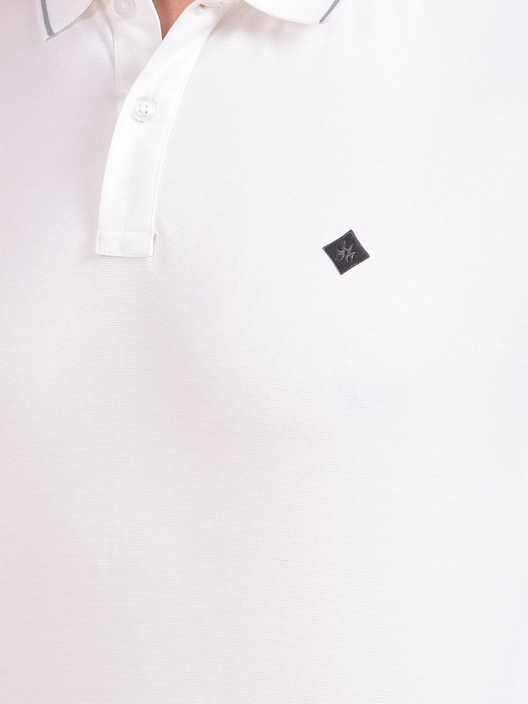 White Polo Neck T-Shirt