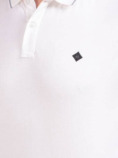 White Polo Neck T-Shirt