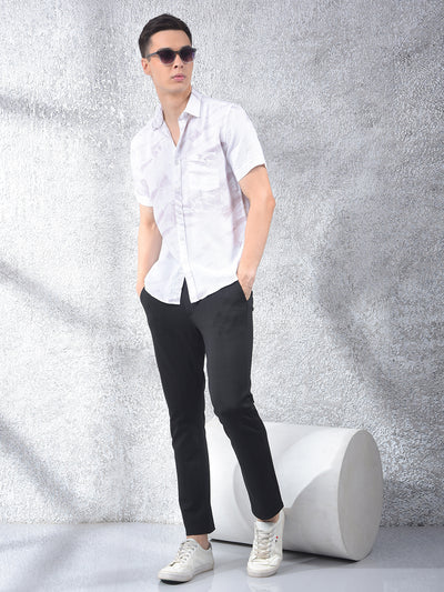 Beige Printed 100% Cotton Shirt