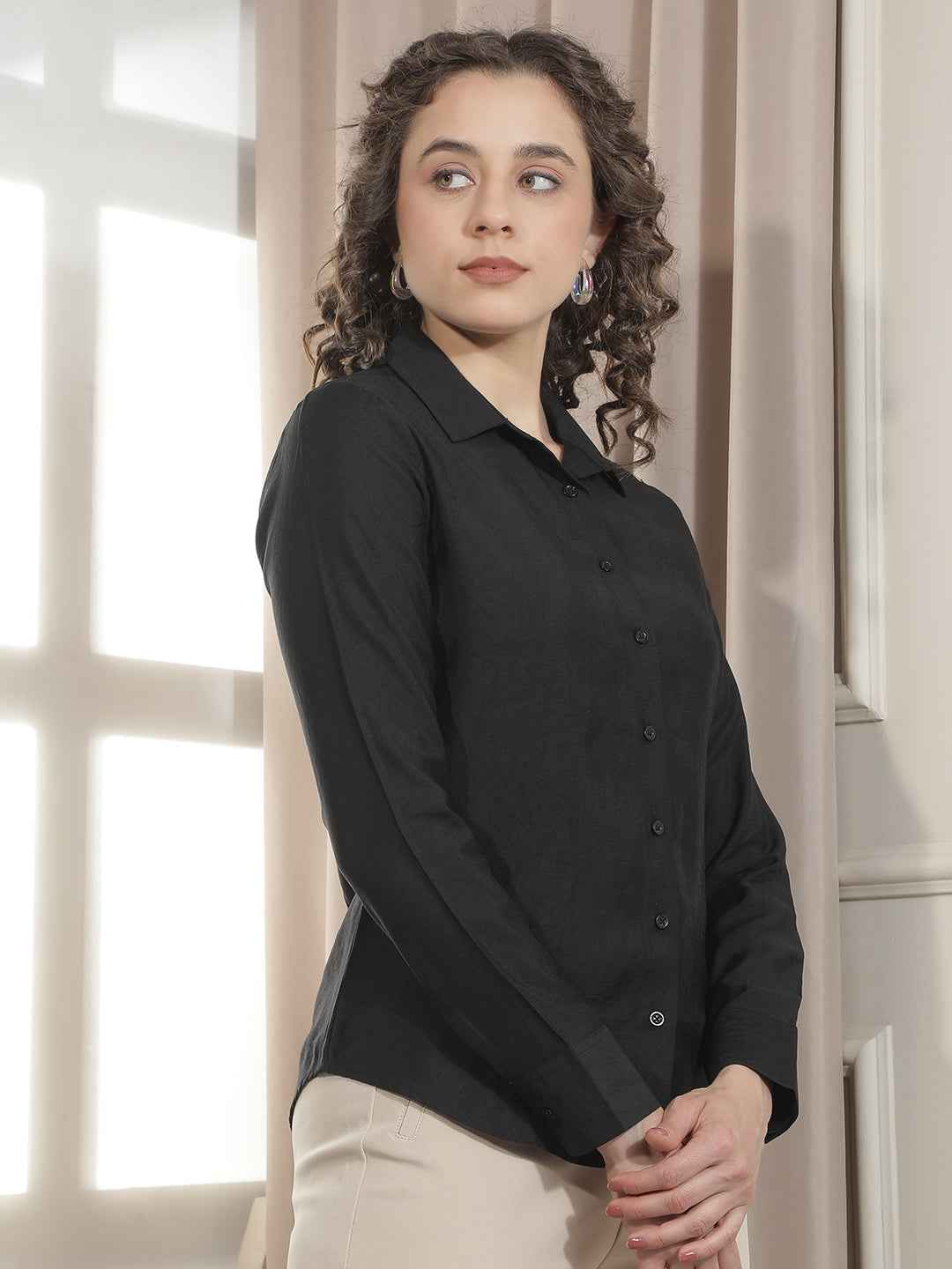 Midnight Black Casual Shirt