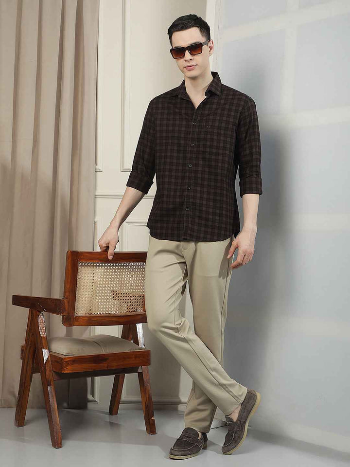 Beige Smart Wear Knitted Trousers