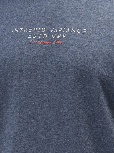 Blue Typographic Print T-Shirt