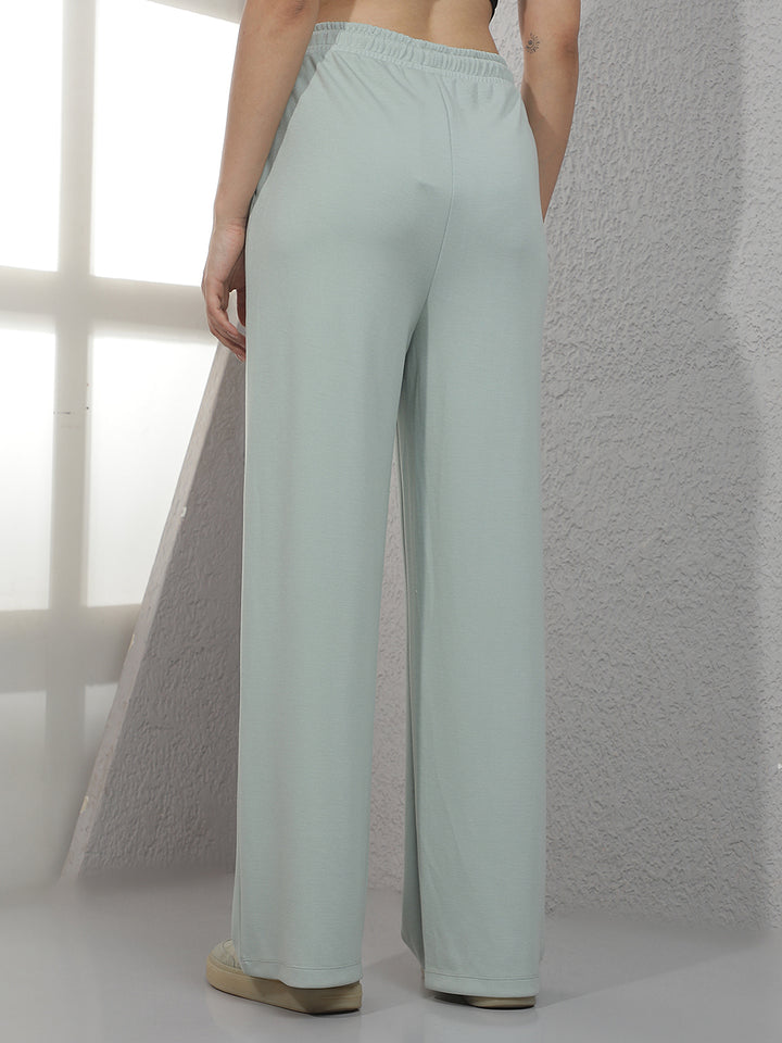 Modern Moss Green Casual Trousers