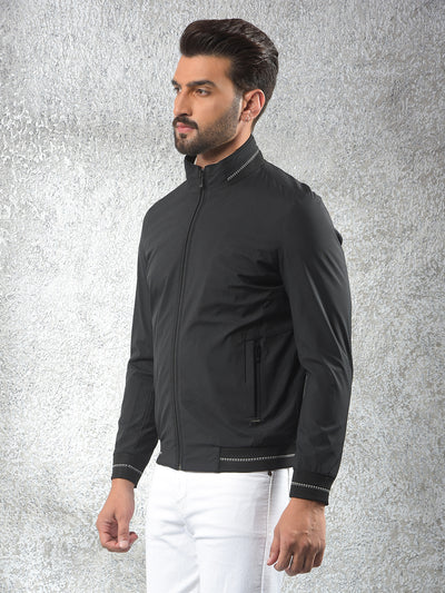 Black Printed Puffer Jacket