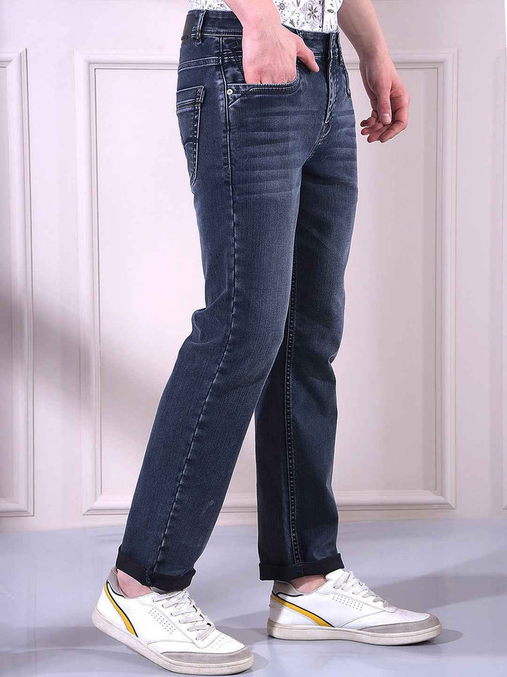 Modern Blue Stretch Casual Jeans
