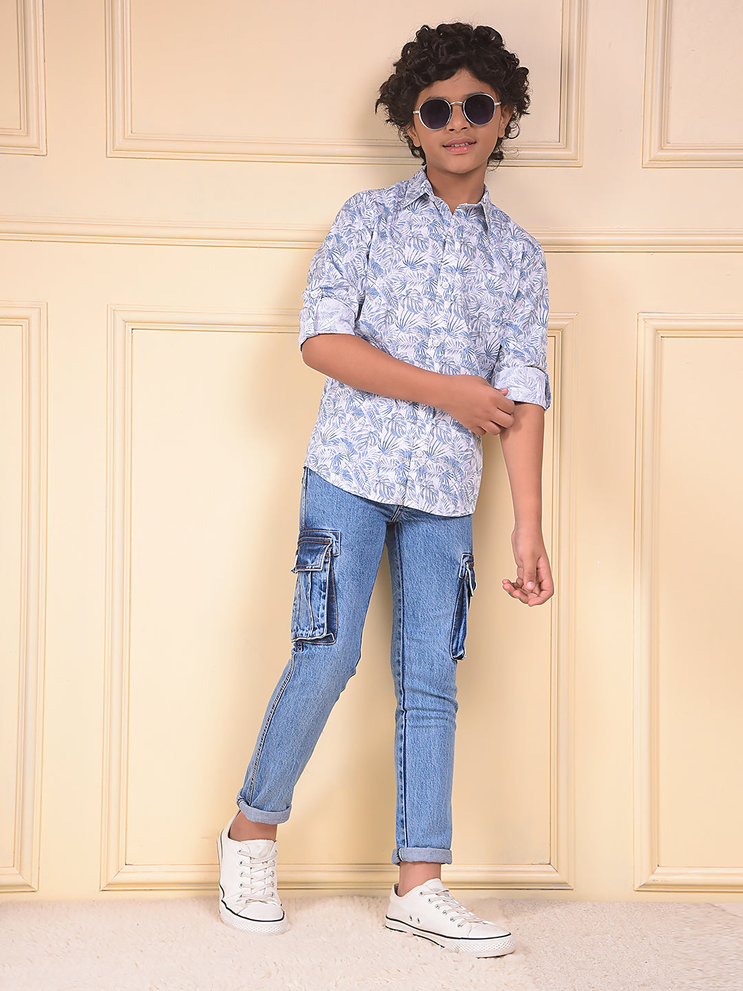 Blue Floral Print Shirt