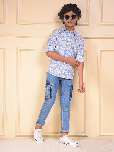 Blue Floral Print Shirt