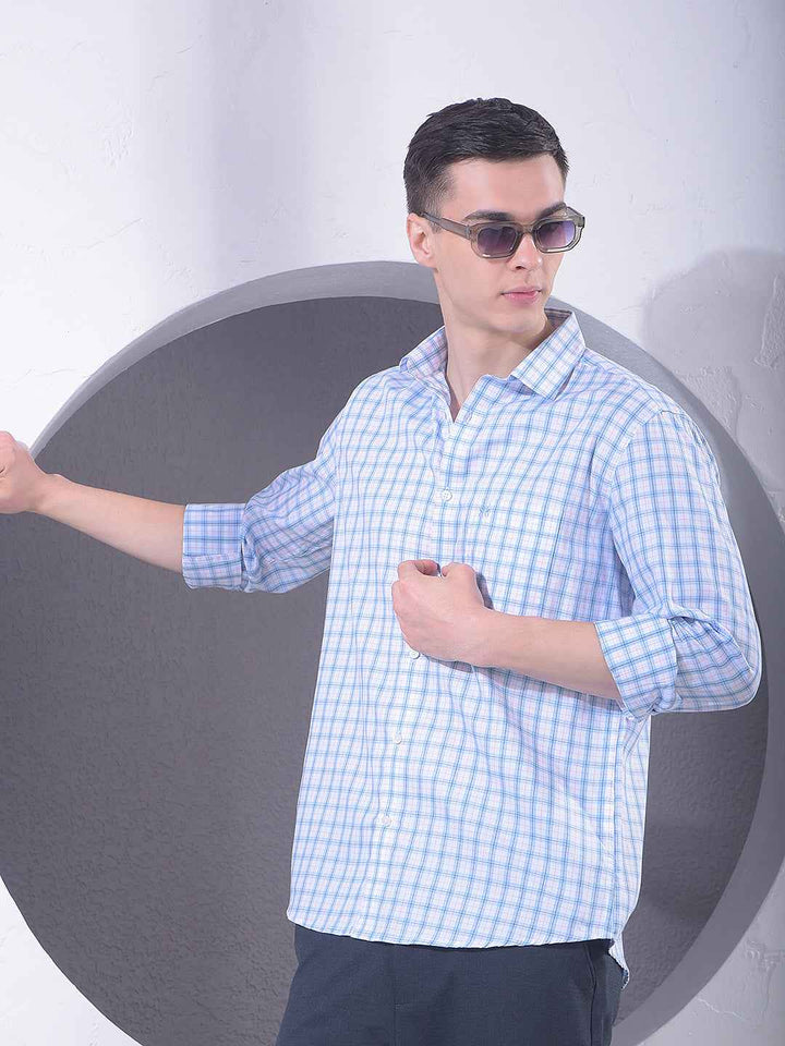 White Checked 100% Cotton Shirt