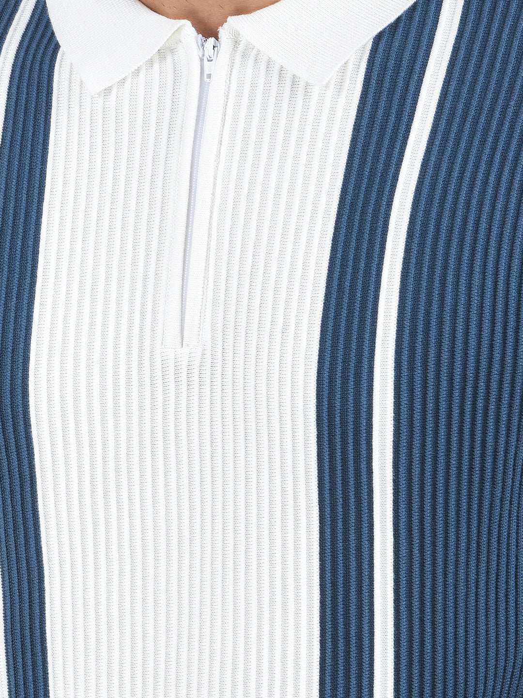 Blue Vertical Stripes 100% Cotton T-Shirt