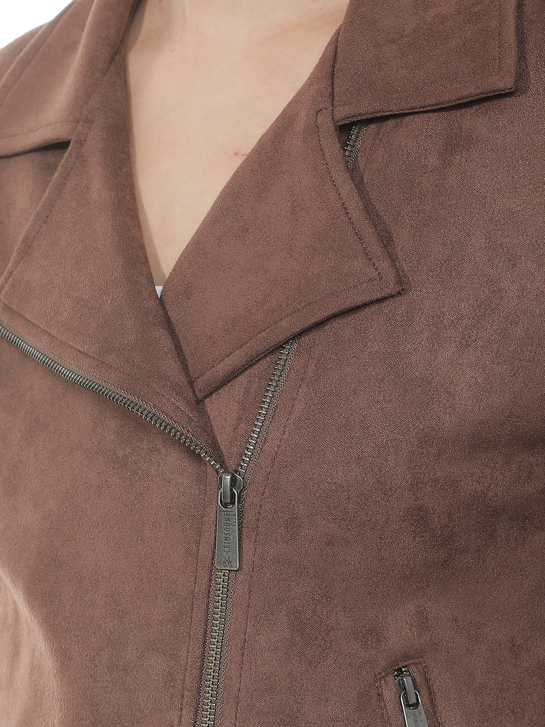 Structured Chestnut Brown Biker Jacket