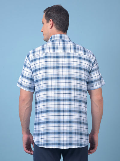 Blue Checked 100% Cotton Shirt
