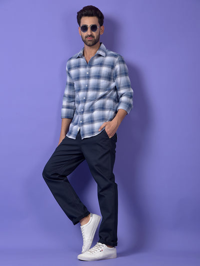 Grey Checked 100% Cotton Shirt