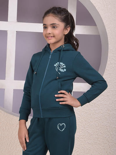 Blue Hooded Neck Sweatshirt