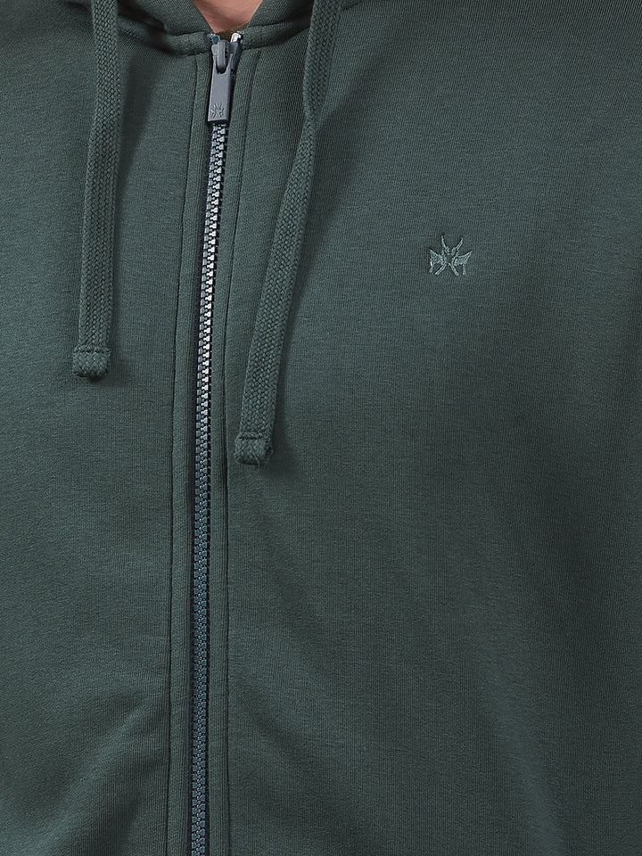 Green Hooded Neck Sweatshirt