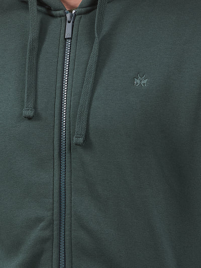 Green Hooded Neck Sweatshirt
