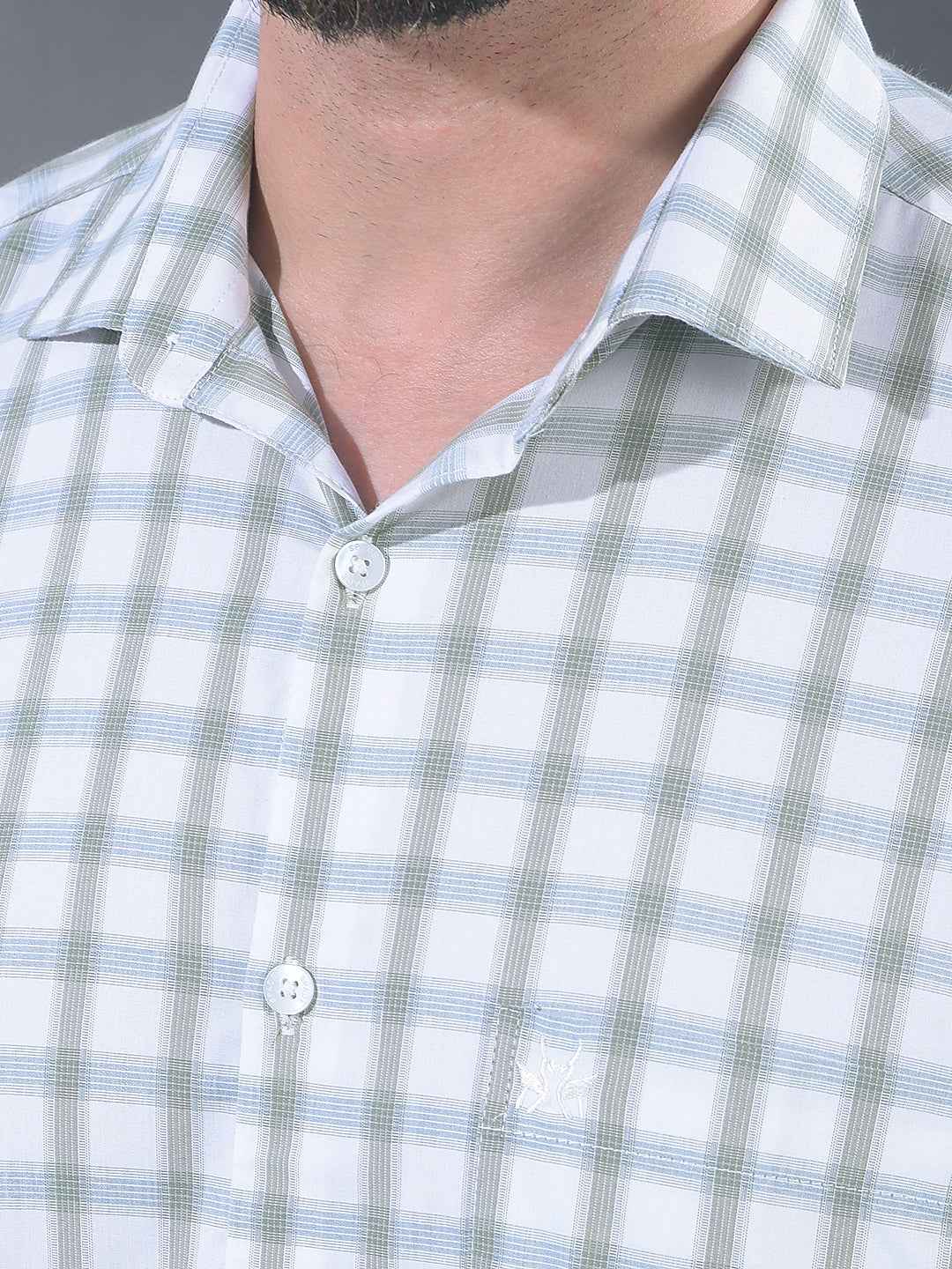 rendy Olive Green Cotton Blend Shirt