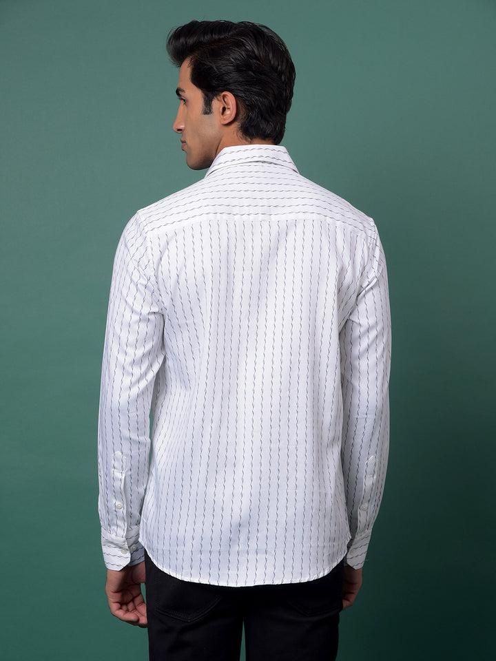 White Vertical Stripes Shirt