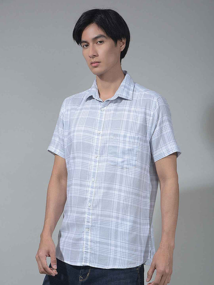 Grey Checked 100% Cotton Shirt