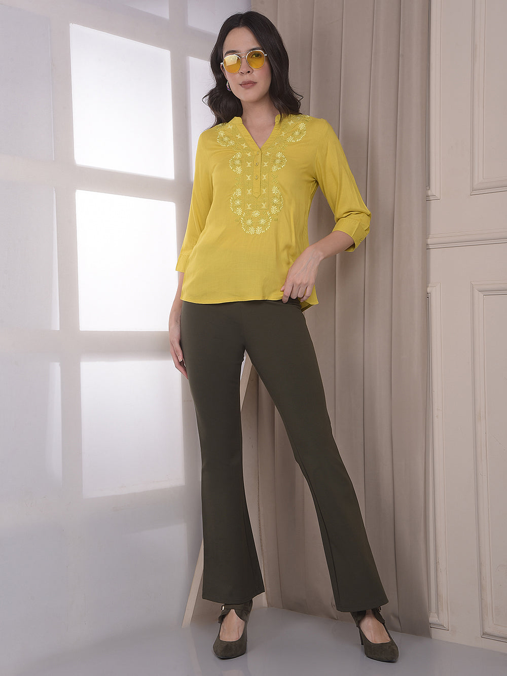 Olive Bootcut Treggings