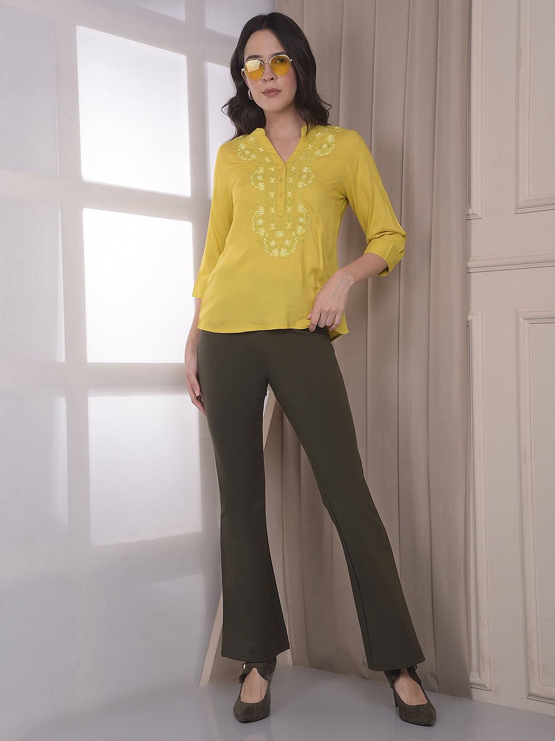 Olive Bootcut Treggings