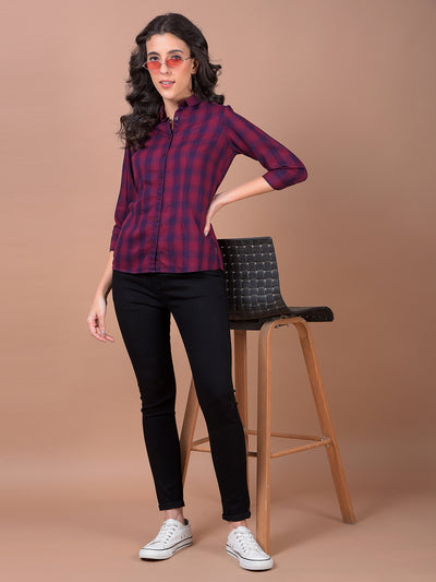 Maroon Checked Shirt