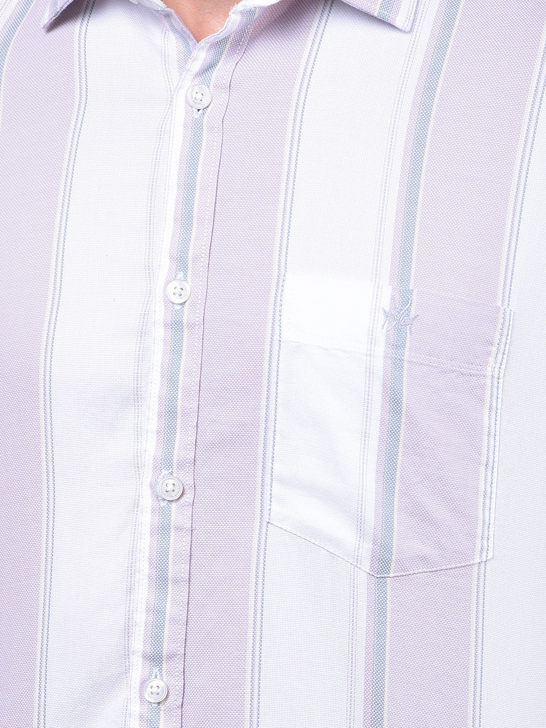 Pink Vertical Stripes 100% Cotton Shirt