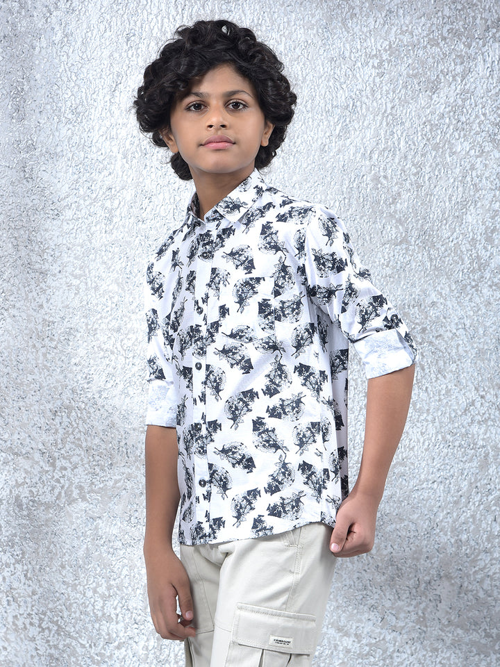 Chic Flow White Floral Print Shirt