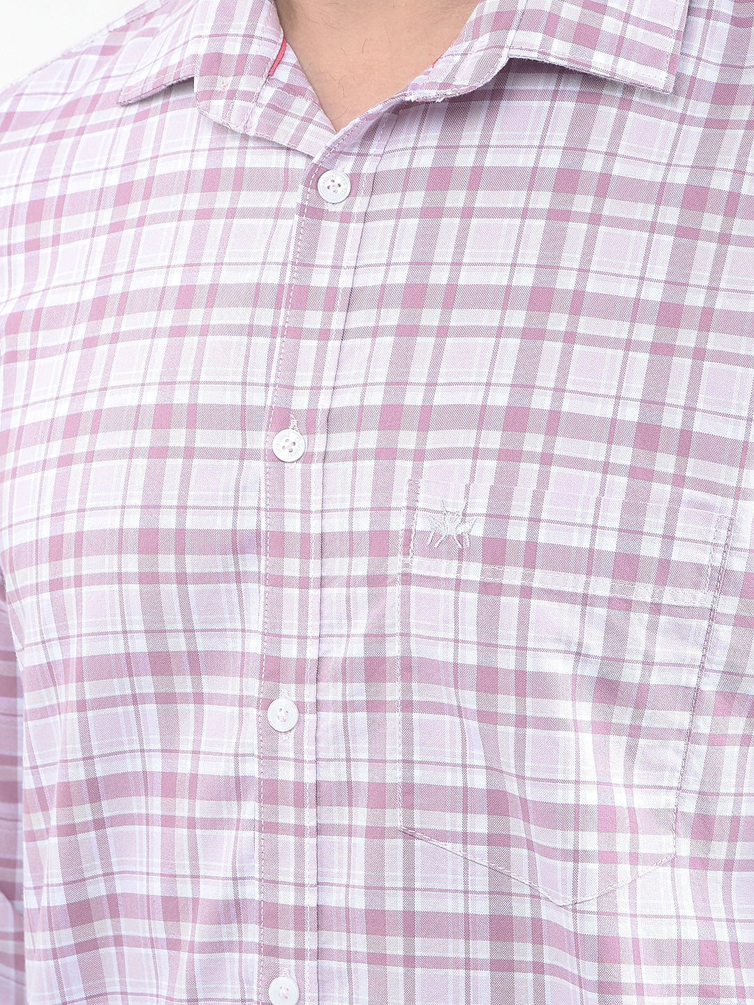 Pink Checked 100% Cotton Shirt